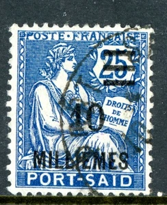 Colonias Francesas en Egipto 1899 Puerto Said 10m Azul Sc #76 VFU L987 - Imagen 1 de 6