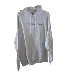 Running Rebels UNLV Explore Kangaroo Pocket White Hoodie Unisex - Picture 1 of 4