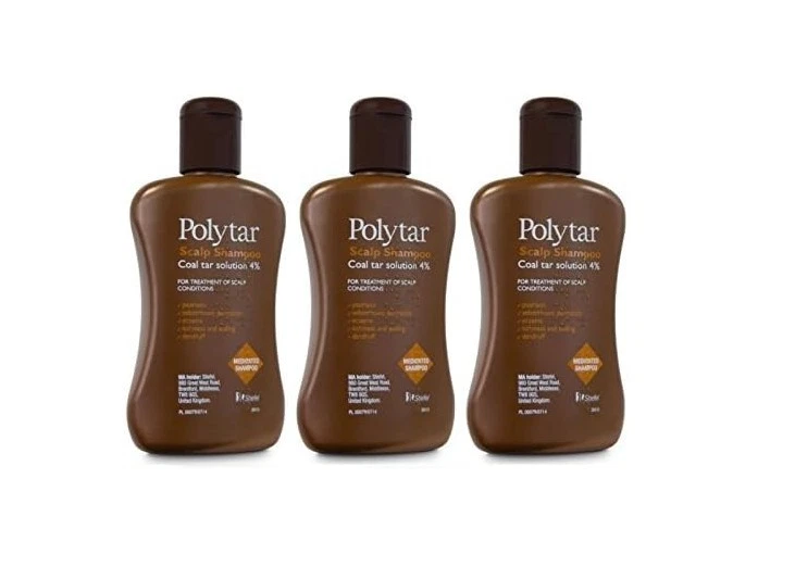 NOT AVAILABLE Polytar Scalp Coal Tar Shampoo 150ml X 3