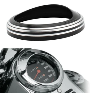 1x Blk Chrome Speedometer Gauge Bezel Trim Ring Fit For Harley Heritage Classic - Picture 1 of 10