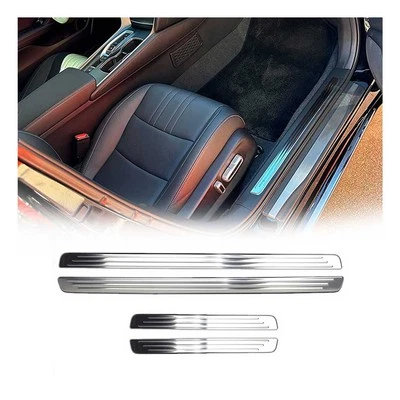 Protector contra arañazos placa rasguños umbral puerta para VW Tiguan 2018-24 acero inoxidable 4x Foto 1 de 4