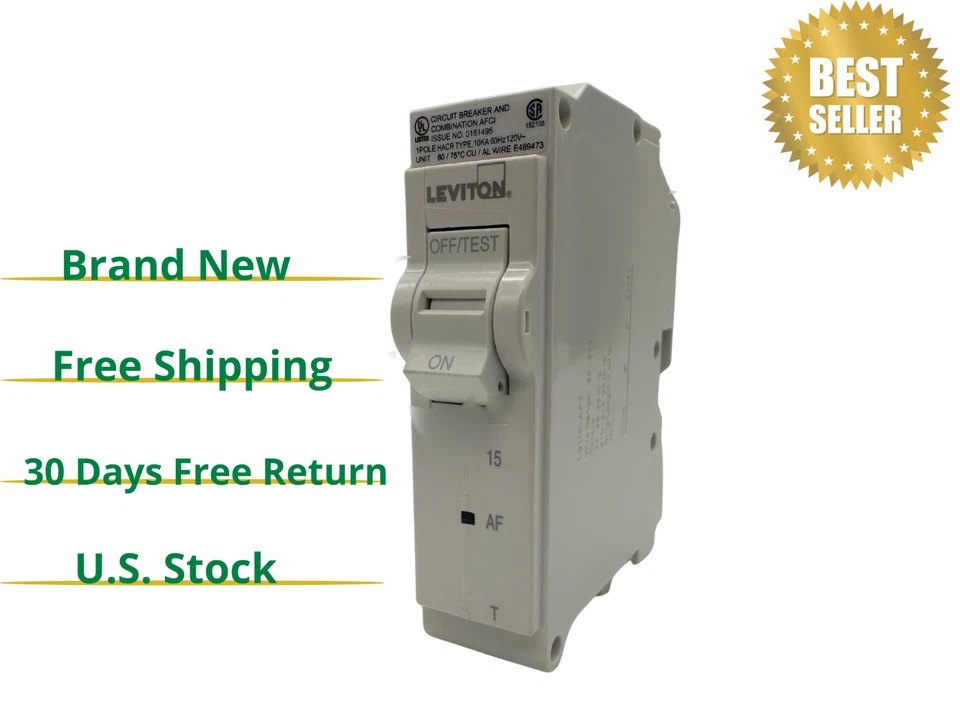 10 Leviton Lb115-aft 15 Amp Arc Fault AFCI Combination Circuit Breakers.