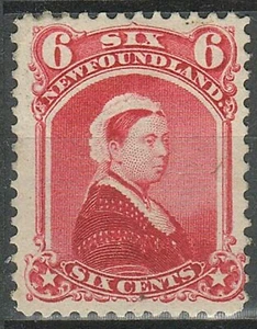 Canada - Newfoundland 1868/73 6 c.☀ Carmine ☀ Unused MH - Picture 1 of 2