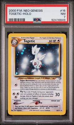 Pokemon [Wizards Of The Coast] Neo Genesis Holo Card #16 Togetic PSA  7 - Image 1 of 2