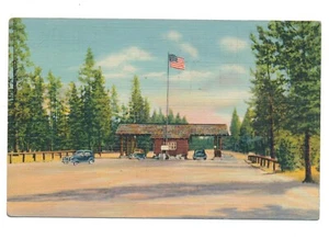 The West Gate Yellowstone National Park Wyoming WY Linen Postcard Posted 1946 - Bild 1 von 2