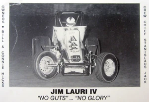 Vintage Sprint Car Jim Lauri IV Bill Hicks #00 CRA Ascot Park Promo Card 1980s - Picture 1 of 3