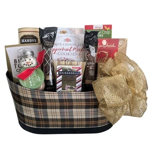 Christmas Gift Basket - Chocolates & Cookies Gourmet Holiday Gift Basket - Picture 1 of 5