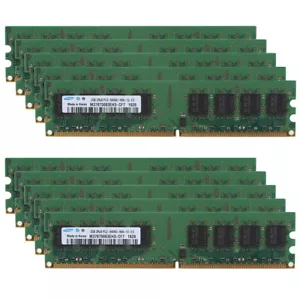 Posten 20GB RAM (10x 2GB) Samsung 2Rx8 PC2-6400 DIMM DDR2 800Mhz Desktop Arbeitsspeicher - Bild 1 von 20