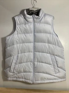 Land's End Women's Down Puffer Vest Light Blue size 1X 16w-18w - Picture 1 of 10
