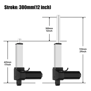 Electric Linear Actuator Motor 12V DC 555lbs 5mm/s Stroke 12'' Mounting Bracket - Picture 1 of 9