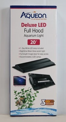 Aqueon 20 inch Deluxe LED Full Hood Aquarium Light Moon Glow Accent - Image 1 of 4