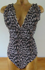 Simply Be Shirred Animal Print Swimsuit Plus Size Uk 22 New + Tags He767