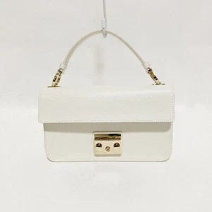Auth FURLA - White Leather Handbag - Picture 1 of 9