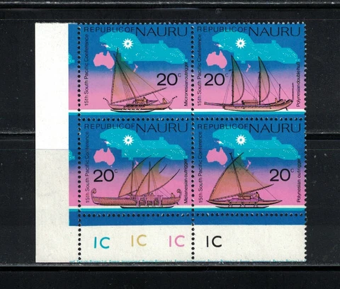 Australia: Nauru 1975: #124-127 15th S. Pacific Conf. Blk 4 Ships NH:Lot#2/27 Cover