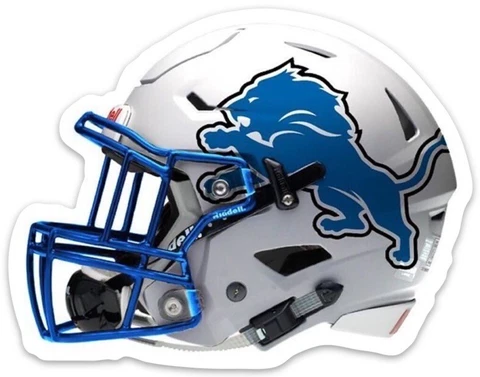 Detroit Lions Football Helmet w/ Lion NFL Mascot Die-Cut MAGNET Cover