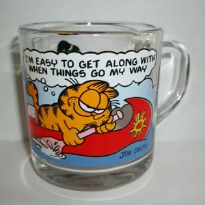 Taza de vidrio Garfield I'm Easy To Get Along With McDonald's Anchor Hocking EE. UU. Odie - Imagen 1 de 8