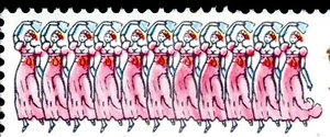 1977 Sg 1048var 7p Weihnachten rosa Farbwechsel rechts fein gebraucht - Bild 1 von 2