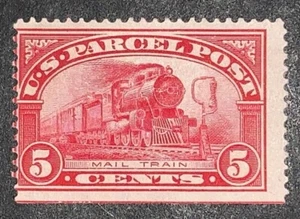 Travelstamps: 1912-13 US Stamp Scott # Q5 PARCEL POST MAIL TRAIN 5 CENTS MOGH - Picture 1 of 7
