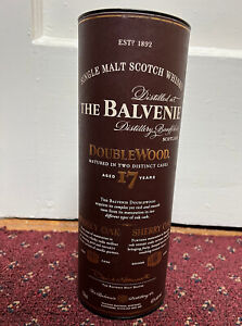 BALVENIE 17 double wood limited edition bottle and tube. discontinued scotch