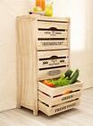 Kommode "Food Storage" aus Holz, Obst Gemüse Küchen Lager Regal Schrank Kiste