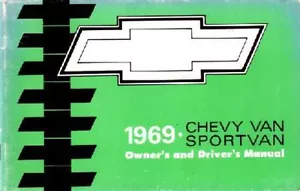 Chevrolet 1969 dueños de furgonetas manual guía de usuario referencia operador libro fusiona fluidos - Imagen 1 de 1