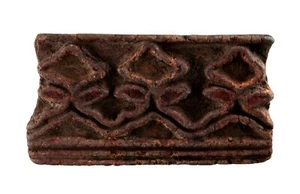 Ancien Tampon indien en bois - Motif floral authentiqu textile Batik # 2680 - Picture 1 of 5