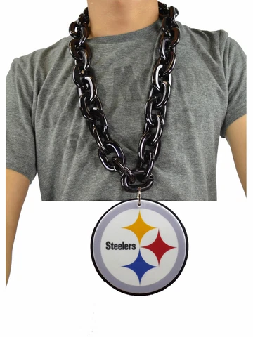 New NFL Pittsburgh Steelers BLACK Jumbo Size Necklace Foam Made USA Cover
