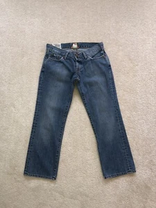 Lucky Brand Cuffed Dream Crop Blue Distressed Jeans Women Size 6/28 EUC $89 - Picture 1 of 12
