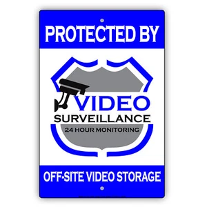 Letrero metálico de aluminio protegido por videovigilancia cámara CCTV alarma seguridad - Imagen 1 de 1