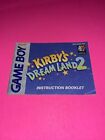 1995 Nintendo HAL Kirby's Dream Land 2 livret manuel d'instructions Game Boy seulement