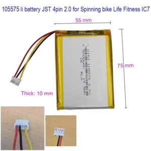 3.7V 5000mAh 18.5Wh Li-polymer Li Battery 105575 JST 4pin 2.0mm Connector - Picture 1 of 2