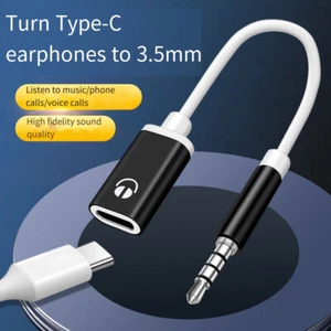 1-3pc 3.5mm Male to Type-c Female Headphone Converter Flat Adapter Analog Round> - Afbeelding 1 van 14