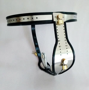 Male Adjustable Chastity Belt Stainless Steel Built-in Cage Stopper Device - Picture 1 of 5