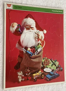 1972 Whitman Frame Tray Puzzle Busy Santa Claus Toy Tractor Tow Truck #4528 - Picture 1 of 1