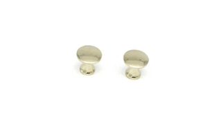 2 SMALL BRASS KNOB, SOLD IN PAIRS, 1/2" DIA. BOOKCASES SMALL BINS SOLID BRASS - Picture 1 of 2