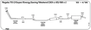 MARMITTA POSTERIORE PER FIAT Regata 1.3 70 Super/Energy Saving/Weekend 1301 cc 6 - Imagen 1 de 1
