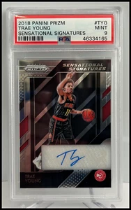Trae Young 2018 Panini Prizm Sensational Signatures RC Auto PSA 9 Mint - Picture 1 of 2