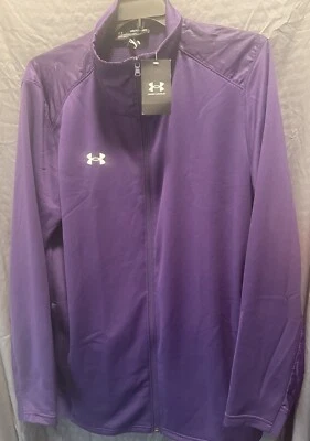 NUEVO CON ETIQUETAS Under Armour UA Chaqueta de Calentamiento Tejida Bolsillos con Cremallera Completa Púrpura Para Hombres Talla XXL Foto 1 de 4