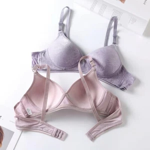 Women's Summer Thin Cup Soft Breathable Wireless Seamless Push Up Bra Lingerie K - Picture 1 of 21