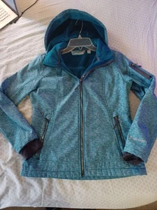 Free Country Women's Softshell Jacket Full Fleece lined Size S Turquise Blue - Picture 1 of 7
