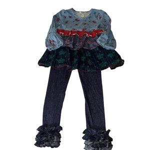 Matilda Jane Stufen Blumen Tupfen Shirt Top Rüschen Leggings Outfit Set Lot 8 - Bild 1 von 6