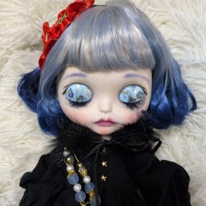 Custom OOAK Icy Puppe blau & grau Farbverlauf Haare Bob Style - Bild 1 von 7
