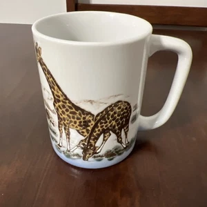 Vintage Otagiri Japan Giraffe Kaffeebecher Tasse geprägt afrikanische Safari Handarbeit - Bild 1 von 8