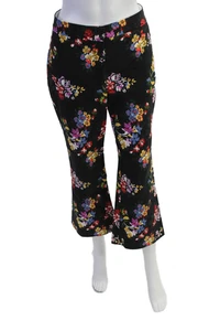 Pantalone donna Adam Lippes stampa floreale nero cotone multicolore taglia 4 - Foto 1 di 6