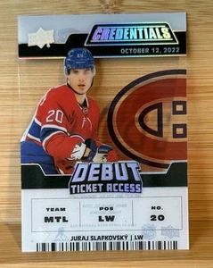 2022-23 Credentials Debut Ticket Access Acetate 009/249 Juraj Slafkovsky Rookie - Picture 1 of 2