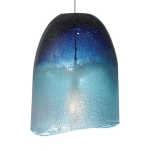 LBL/Tech Lighting Mini-Chill Pendant With Steel Blue Glass Satin Nickel Cable 6’ - Picture 1 of 10