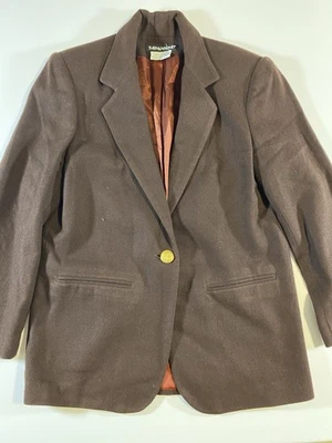 Savannah Vintage Brown 100% Wool Women’s Blazer, Size 4 - Image 1 of 4