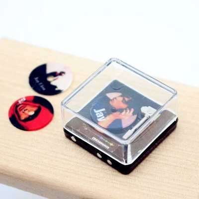 2 Sets 1:12 Dollhouse Miniature Vintage Record Player CD Music Accessories Decor - Image 1 of 4