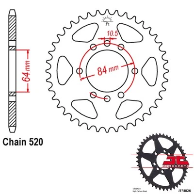 JT链轮钢制后链轮520间距40齿铃木GS300L(1982-1985) — 第 1/2 张图片