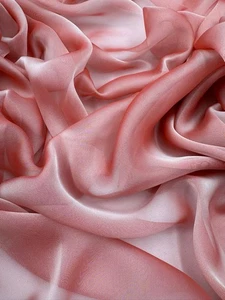 1 Meter Two Tone Peach Soft Cationic Chiffon 100% Polyester Fabric 58” Wide - Picture 1 of 3